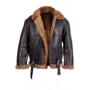 Whiskey Brown Fur Leather Jacket — Leather Factory Shop