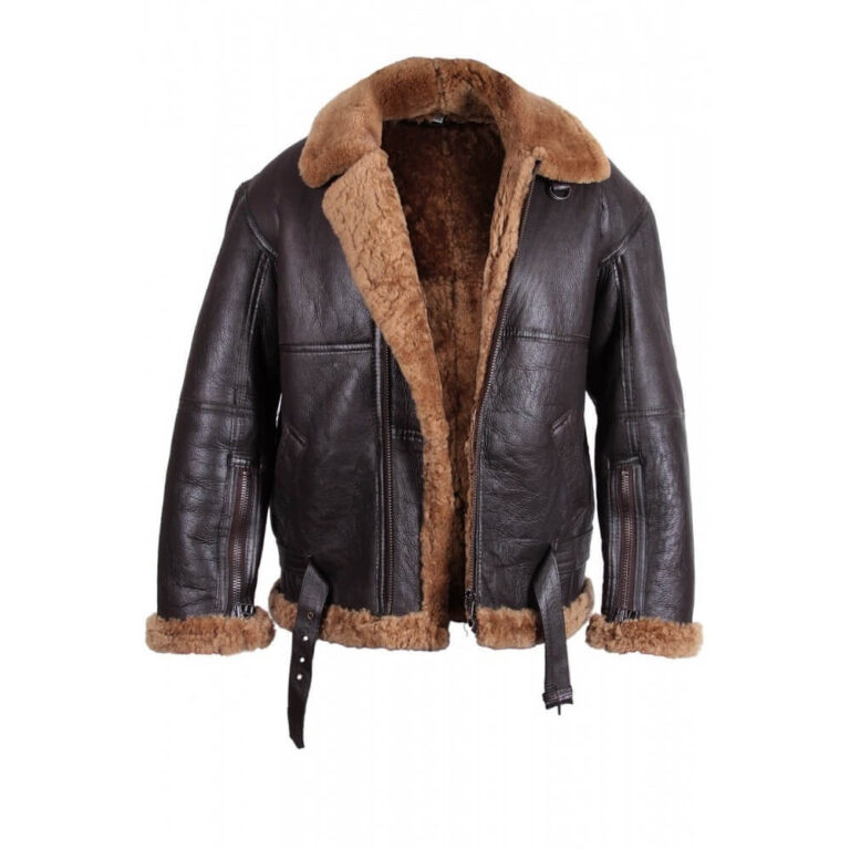 Whiskey Brown Fur Leather Jacket — Leather Factory Shop
