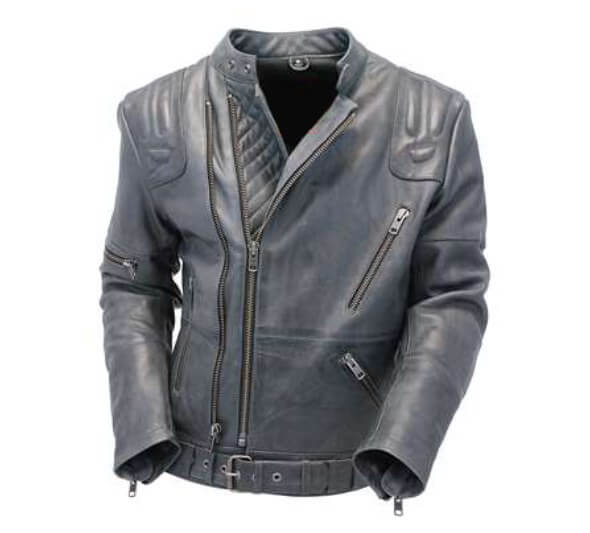 Asymmetric Gray Dual Zipper Jacket — Leather Factory Shop