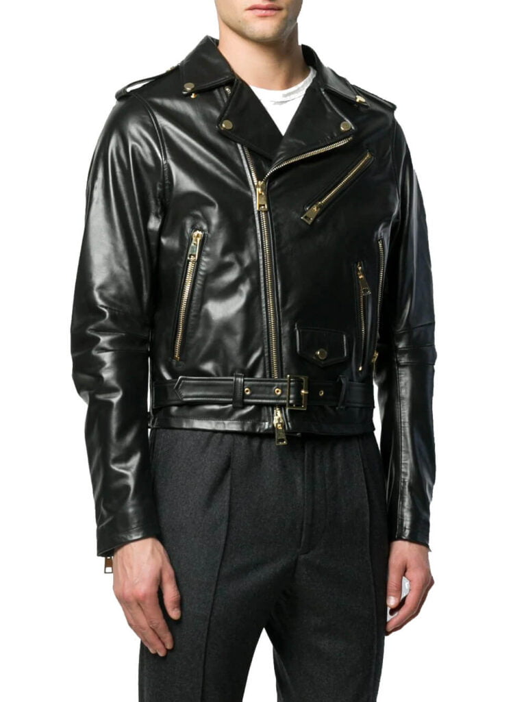 Men's Black Double Zipper Motorcycle — Leather Factory Shop