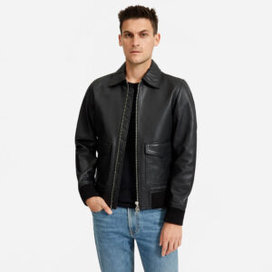 Casual Black Leather Jacket 2 / Leather Factory Shop / LFS