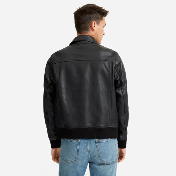 Casual Black Leather Jacket 4 / Leather Factory Shop / LFS