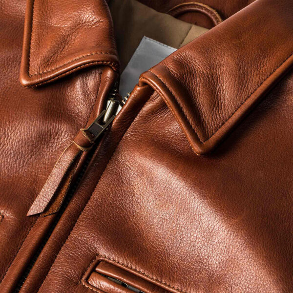 Classic Brown Moto Leather Jacket 5 / Leather Factory Shop / LFS