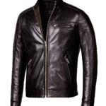 Designer Biker Black LFS Leather Jacket 1 / Leather Factory Shop / LFS
