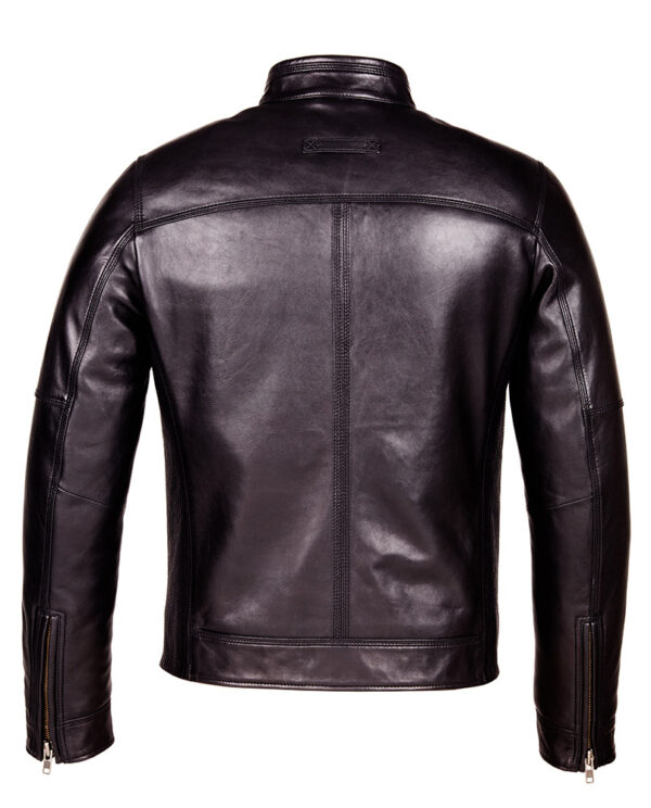 Designer Biker Black LFS Leather Jacket 3 / Leather Factory Shop / LFS