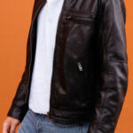 Designer Biker Black LFS Leather Jacket 5 / Leather Factory Shop / LFS