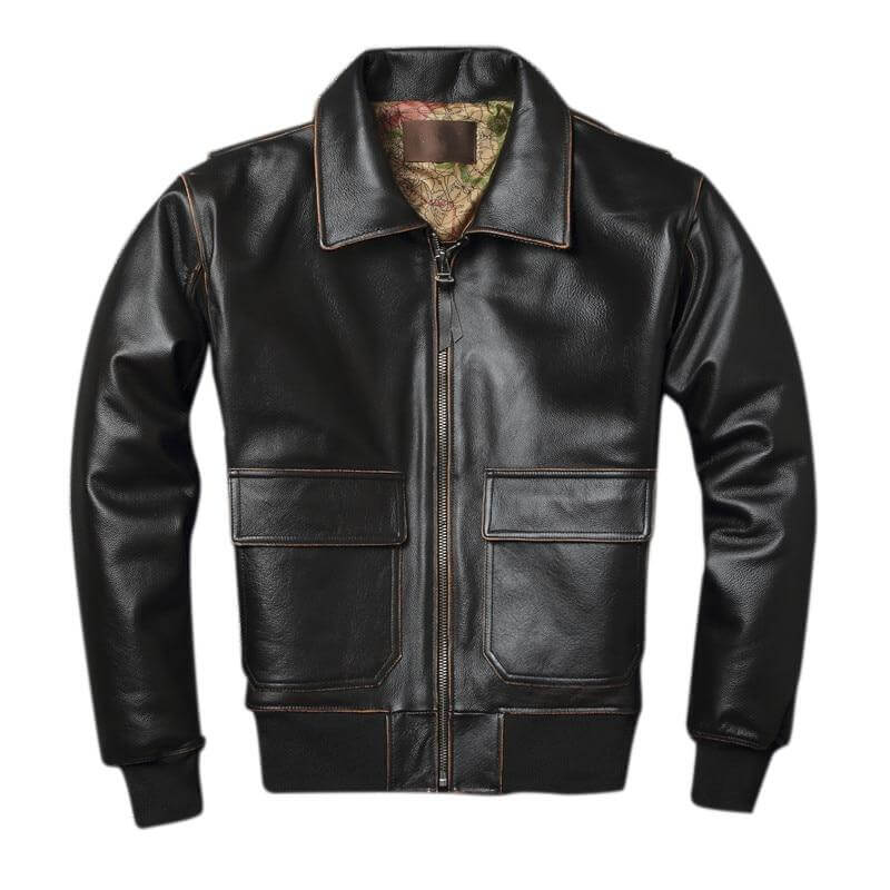 Buy Mens Bomber A-2 Badges Style Pilot Leather Jacket With Detachable  Collar Online in India - Etsy
