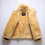 Geniune Cow Hide Leather Bomber Shearling Coat