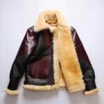 Geniune Cow Hide Leather Bomber Shearling Coat