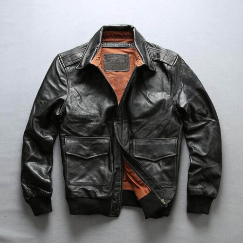 Genuine Cowhide Slim-fit Pilot Jacket — Leather Factory Shop