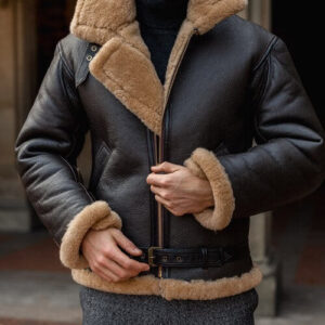 Heavy Shearling Leather Bomber Jacket