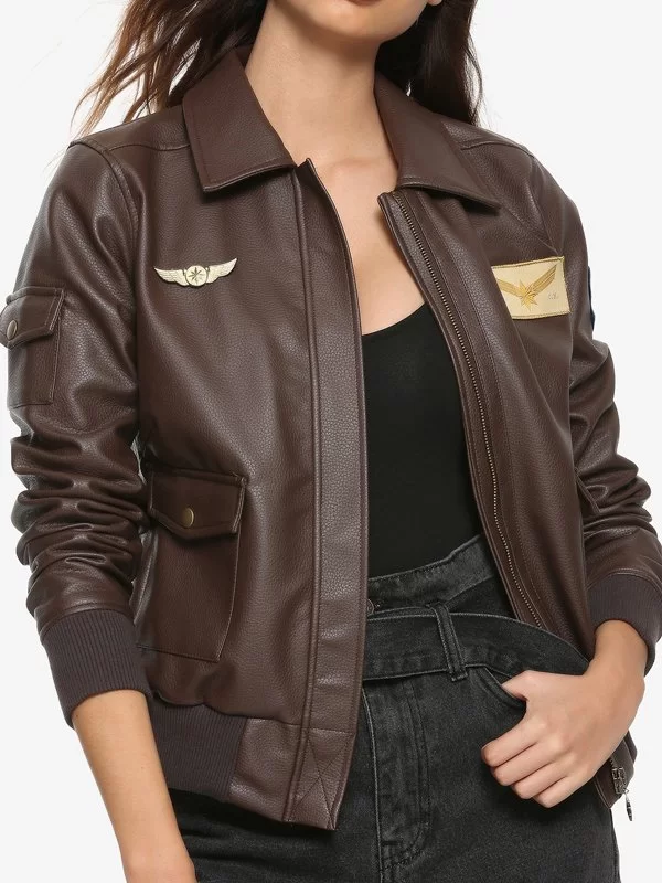 Carol Danvers Captain Marvel Flight Bomber Leather Jacket